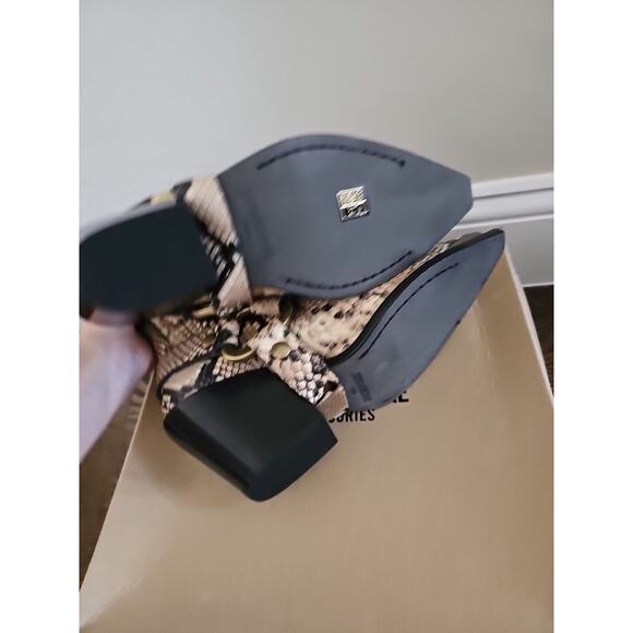 ZADIG & VOLTAIRE N'Dricks Wild Ankle Boots Western Gold Buckle Snake Leather 38 - Picture 8 of 8